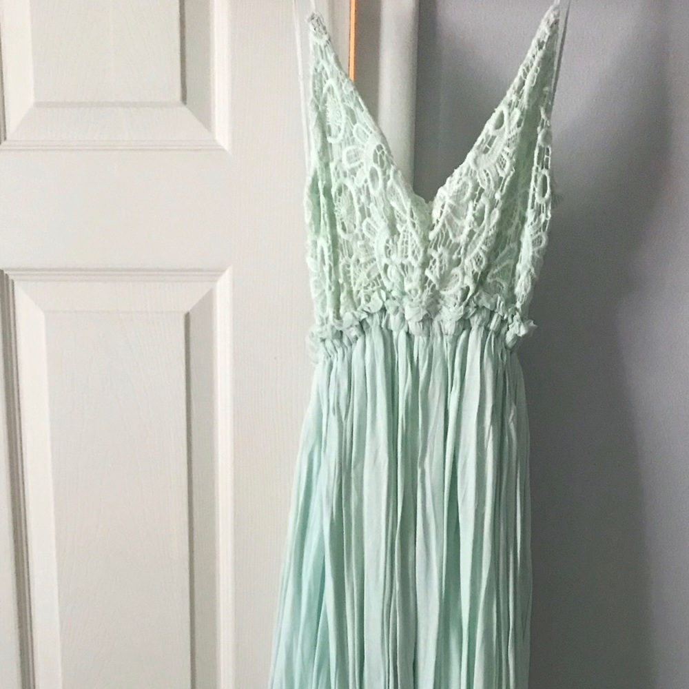 Deep V back Maxi Dress